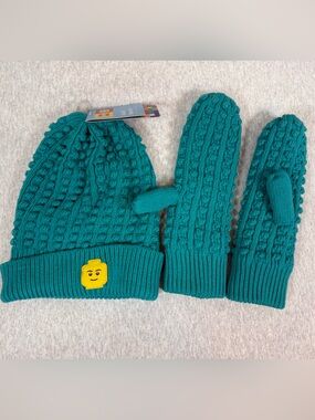 LEGO Collection x Target Beanie & Mitten Set‎ - Teal - NWT